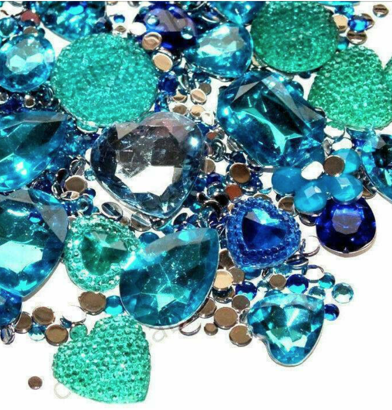 Mermaid Mix X50 Crystal Rhinestone teardrop gem sparkly Mix | BayBay